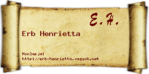Erb Henrietta névjegykártya