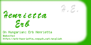 henrietta erb business card